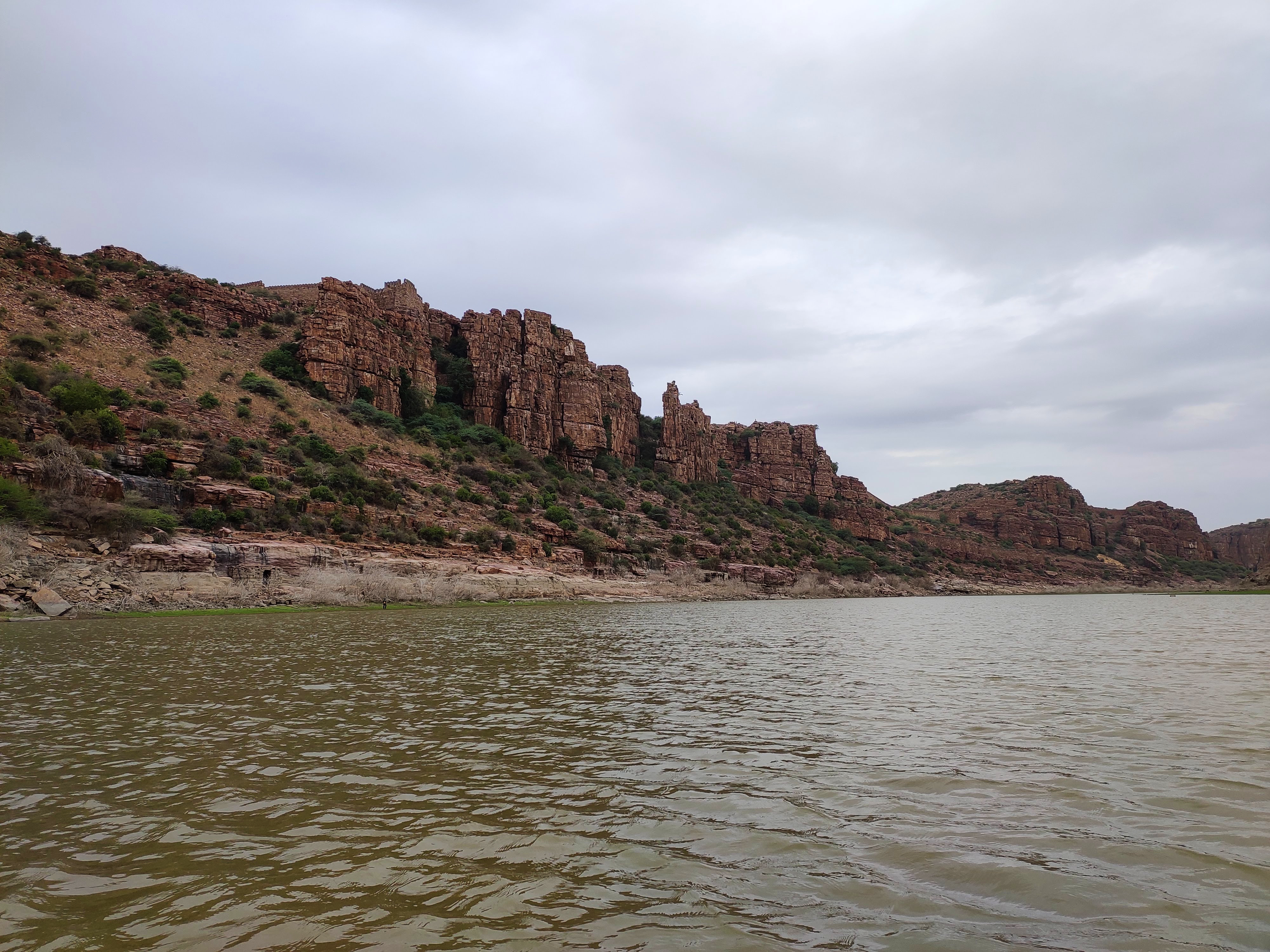 View from the kayak at Gandikota - Grand Canyon of India